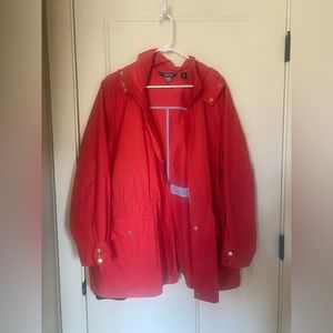 Land’s End Red Raincoat